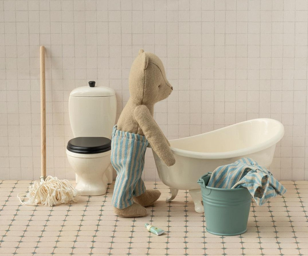 Maileg Bucket & mop, Miniature - Light blue