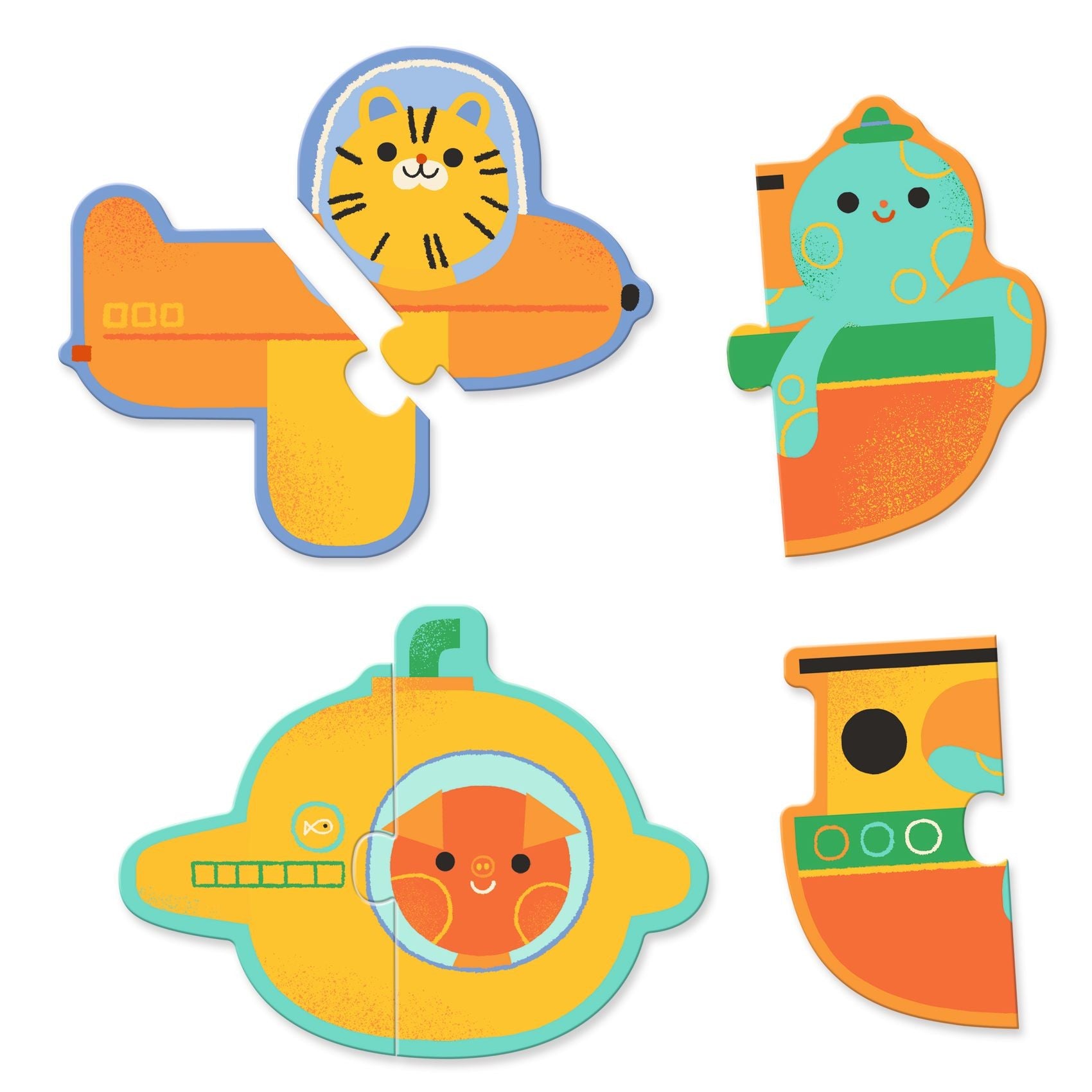 Djeco 10 Duo Puzzles - Vehicles