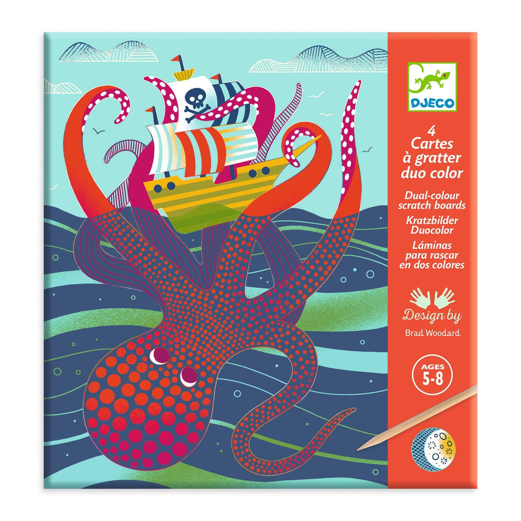 Djeco Colour Scratch Boards - Topsy Turvy
