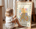 Luna Leopard, Kids Art Print, Colourful Art, Fun Art, Animal