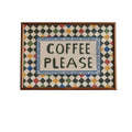 Coffee Please Checkerboard Art Print
