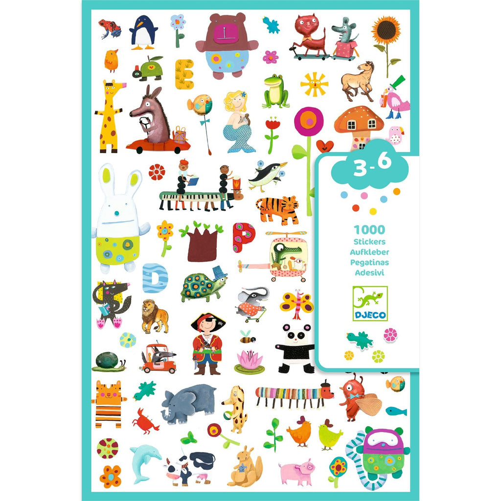 Djeco 1000 Coloured Stickers - For Little Ones