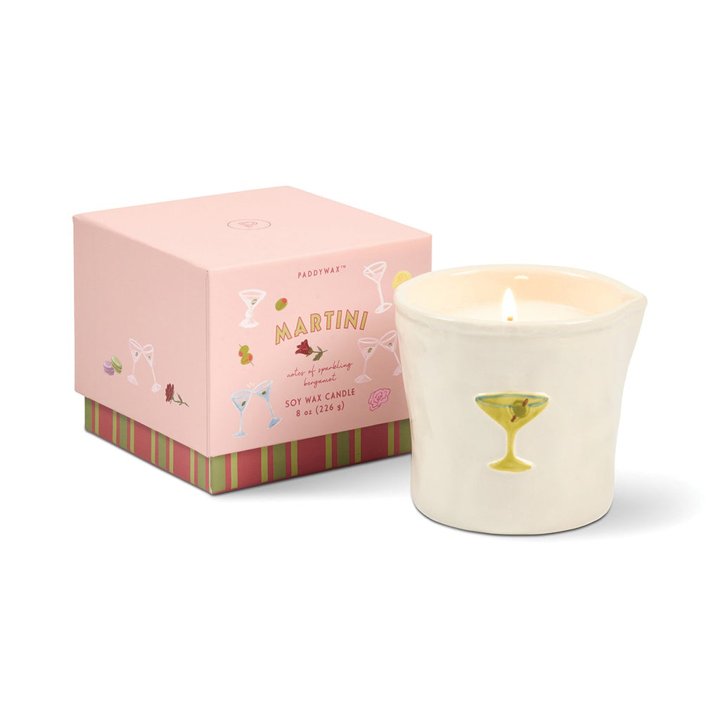 Paddywax Bistro 8oz/226g Martini Ceramic Candle - Lemon & Violet