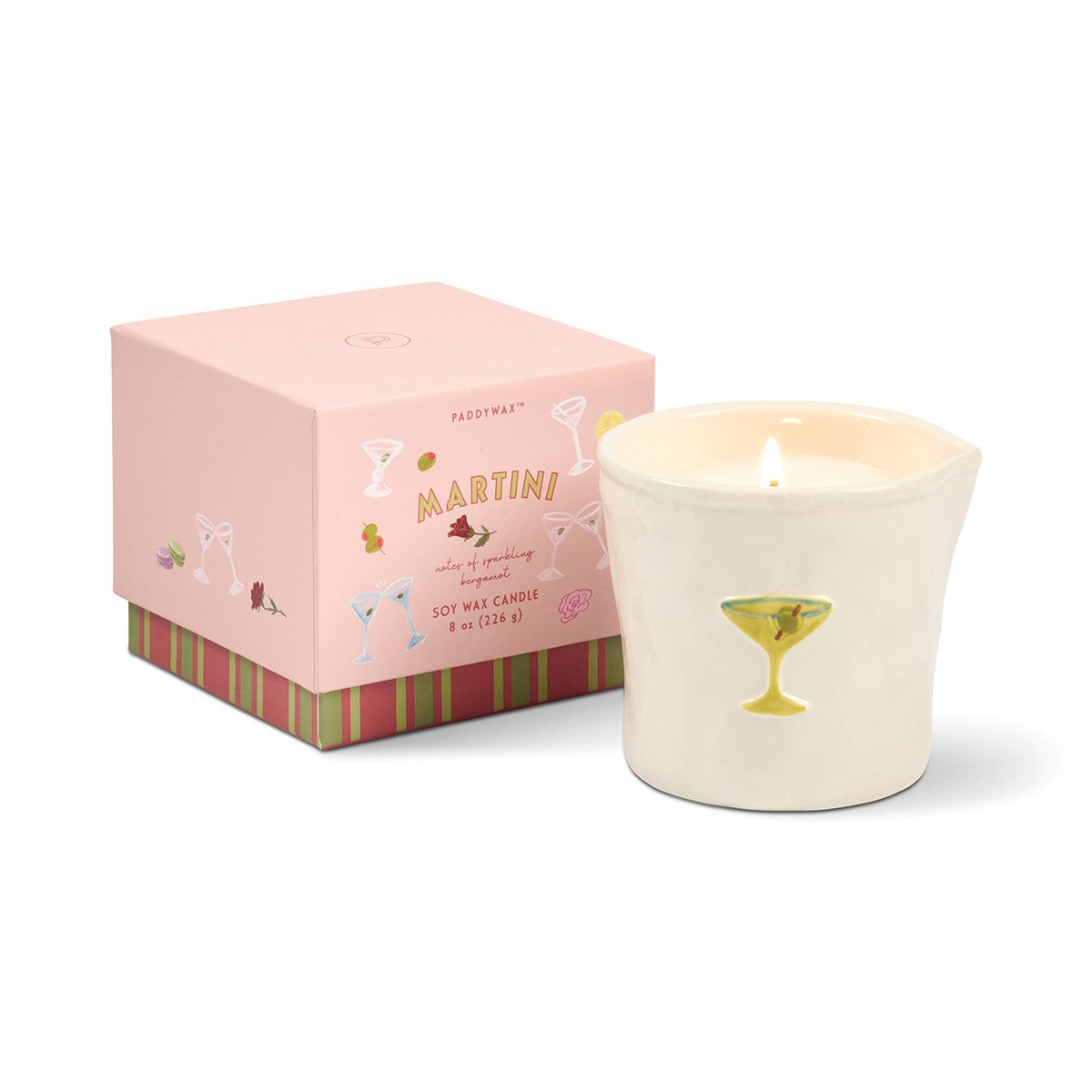 Paddywax Bistro 8oz/226g Martini Ceramic Candle - Lemon & Violet