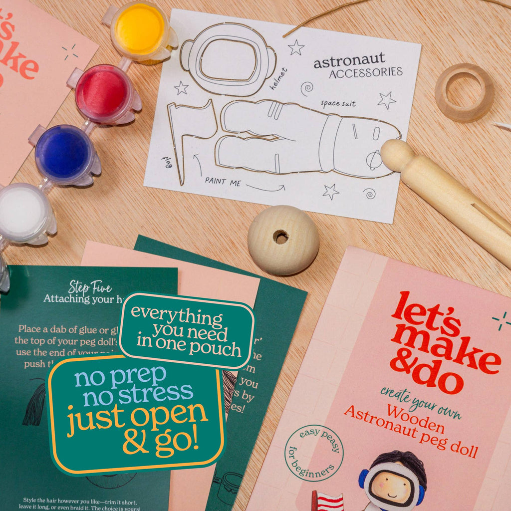 Make Your Own Astronaut Craft Kit - Wooden Painting Gift Set