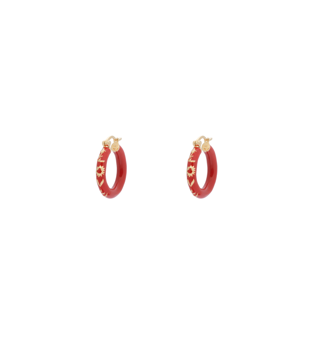 Anna + Nina Bonfire Hoop Earrings Gold plated