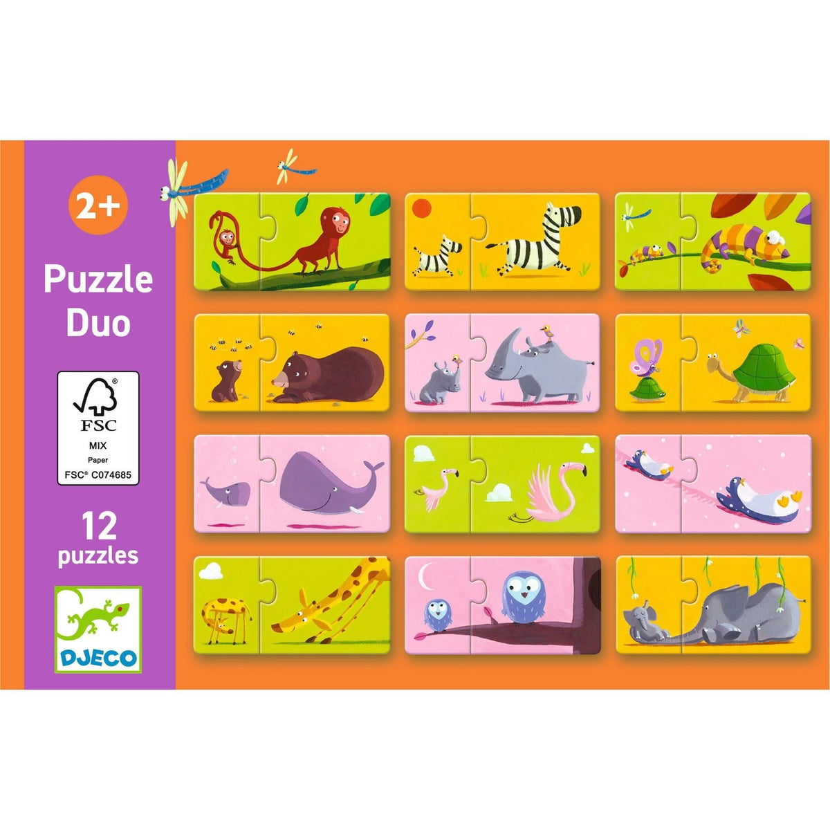 Djeco 12 Duo Puzzles - Mom and Baby