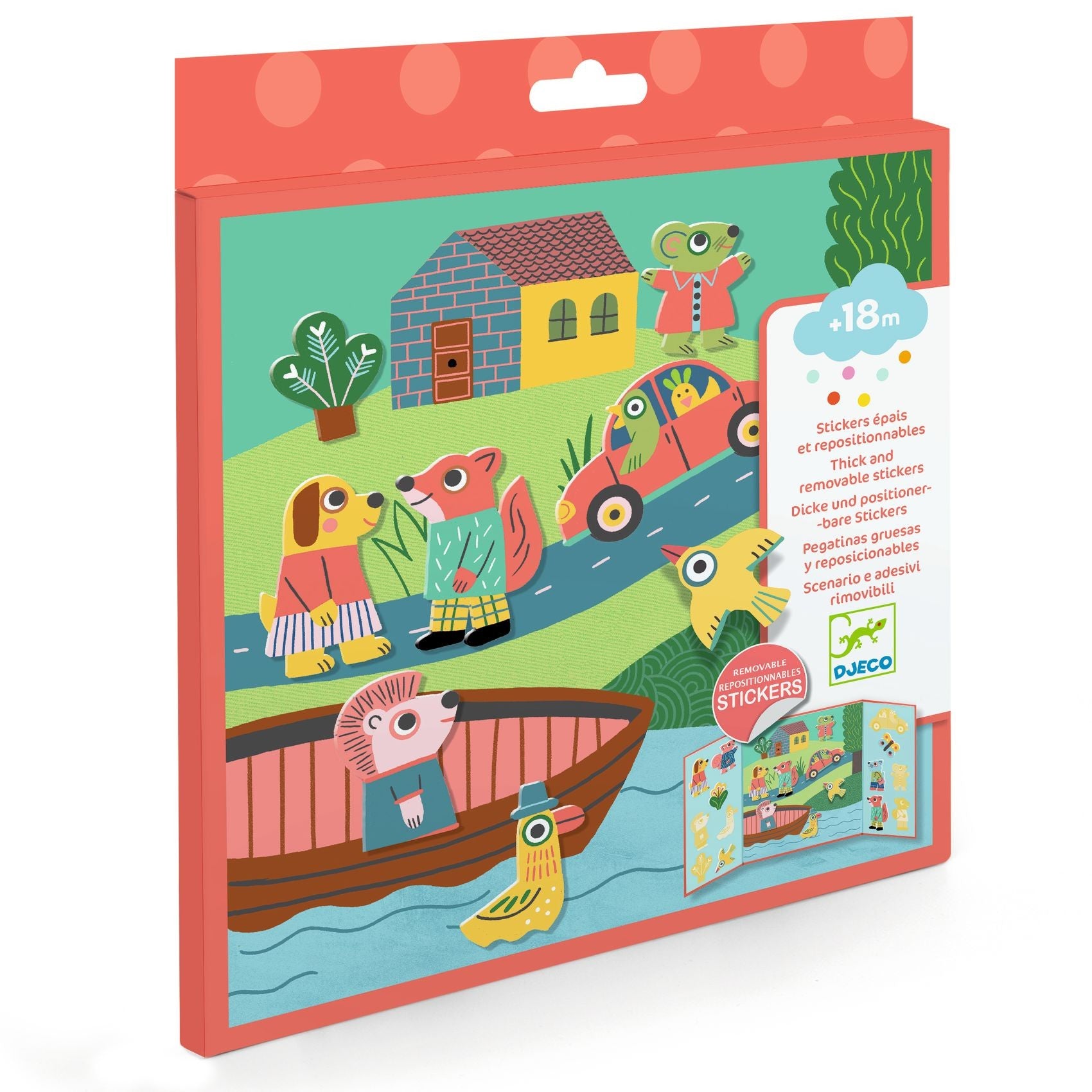 Djeco Easy To Peel Sticker Play Board - Animals