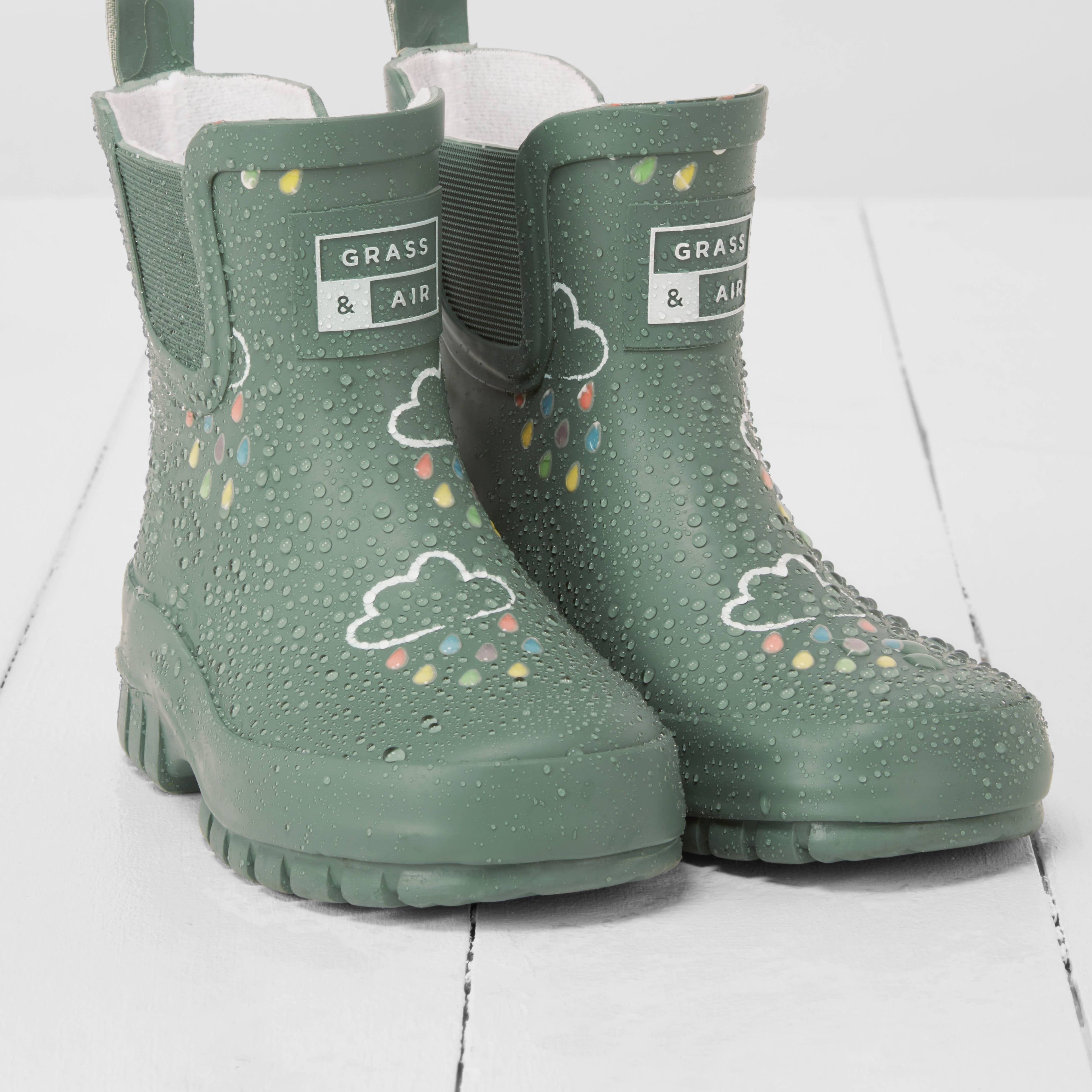 Grass & Air Chunky Shortie Colour-Changing Kids’ Wellies