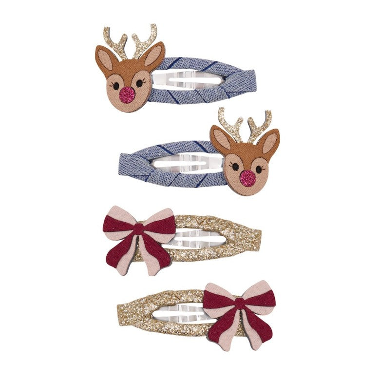 Mimi & Lula Rudolph and Bow Hair Clips