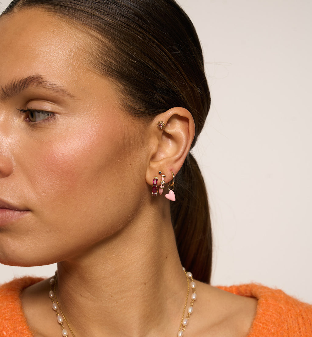 Anna + Nina Single Amour Briar Rose Hoop Earring