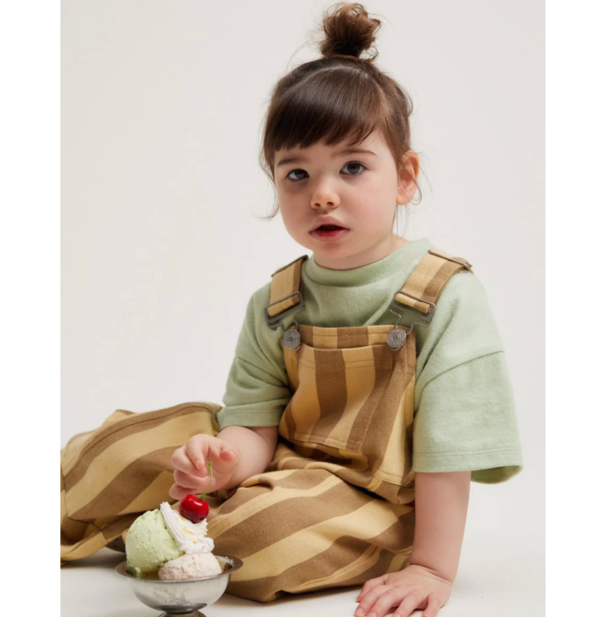 Claude & Co Blythe Banoffee Stripe Dungaree