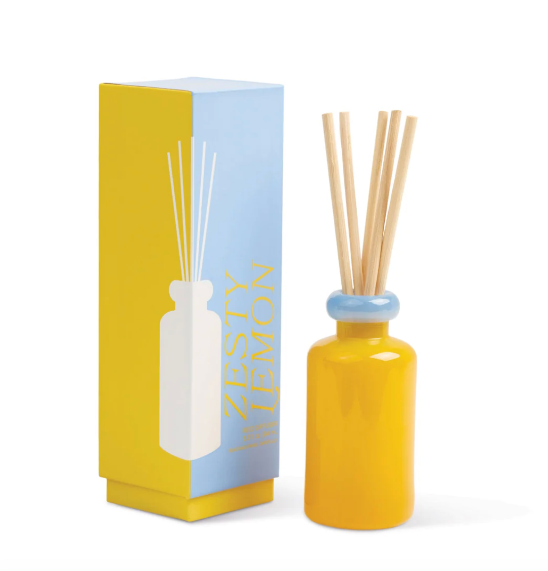 Paddywax Glass Diffuser Yellow and Blue - Zesty Lemon