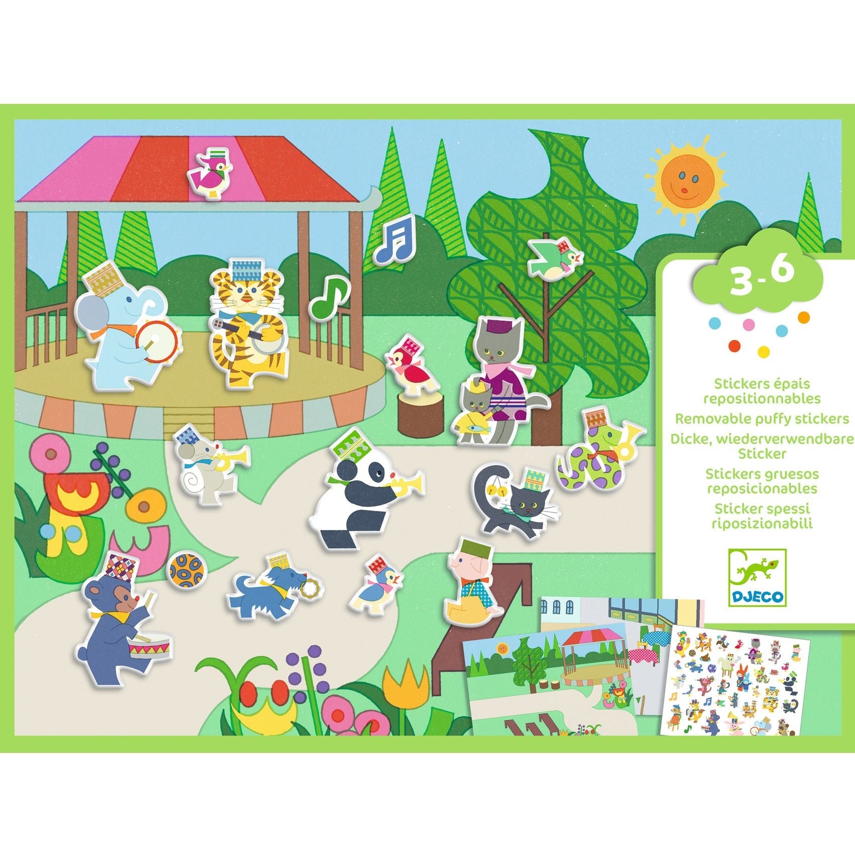 Djeco Repositionable Stickers Board - Fanfare