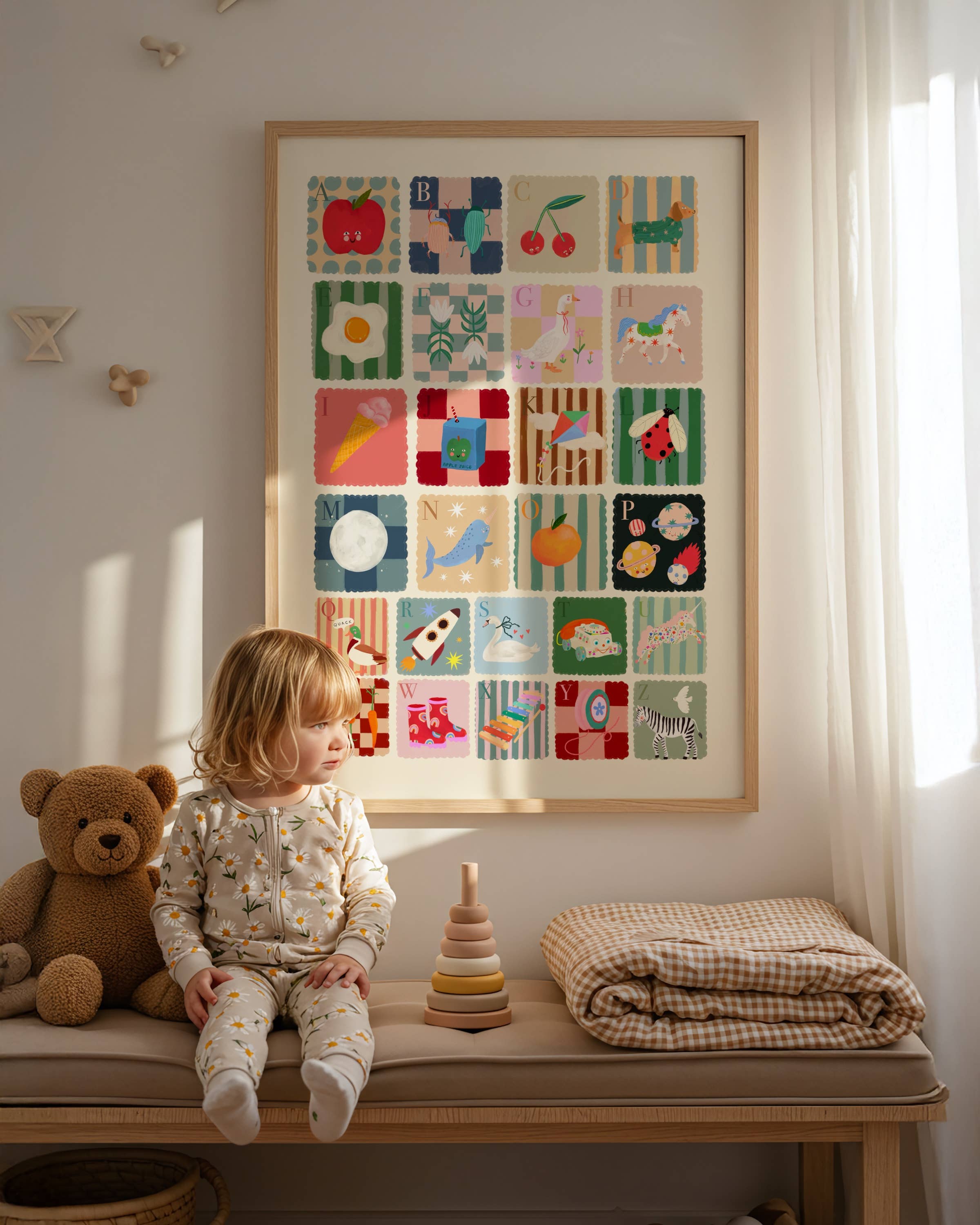 Cool Kids Alphabet, Children’s Art, ABC, Colourful, Nursery