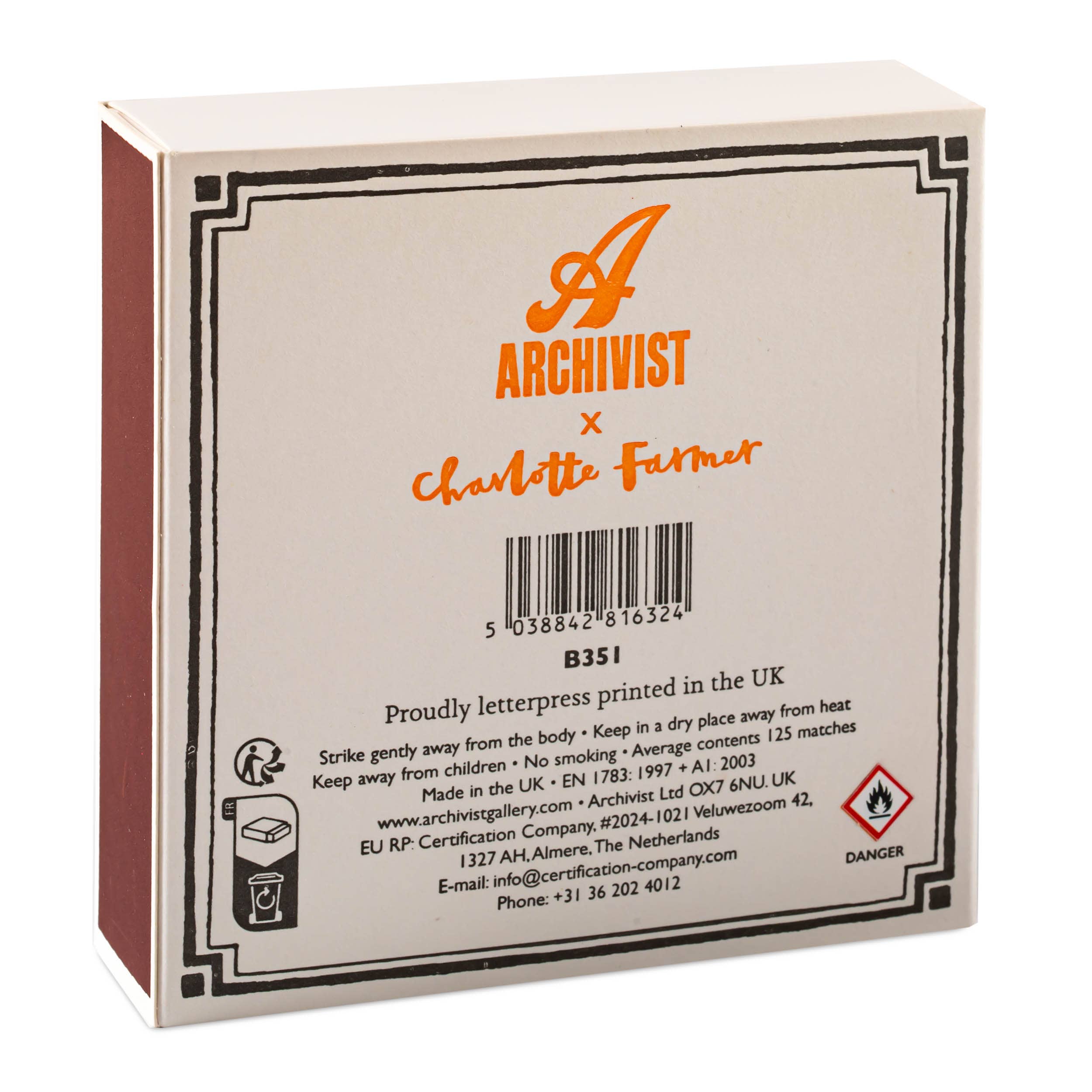 Archivist Spooky Matches Matchbox | Square - Safety Matches 🎃