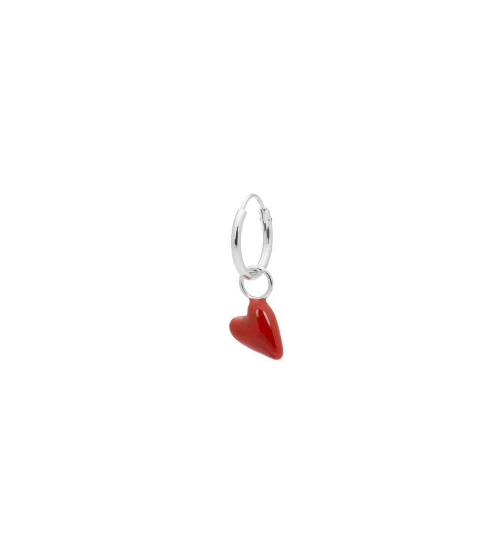 Anna + Nina Single Heart Beat Ring Earring Gold Plated