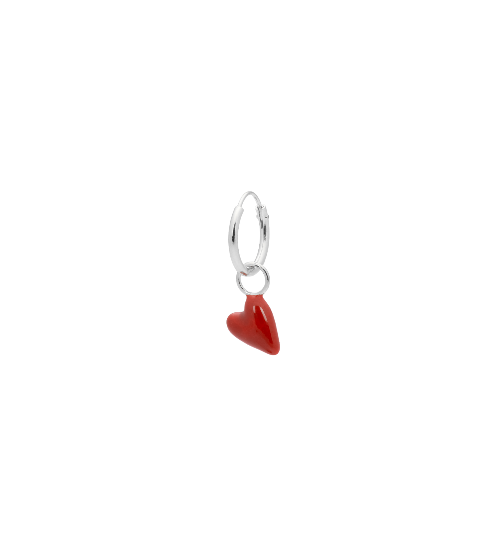 Anna + Nina Single Heart Beat Ring Earring Gold Plated