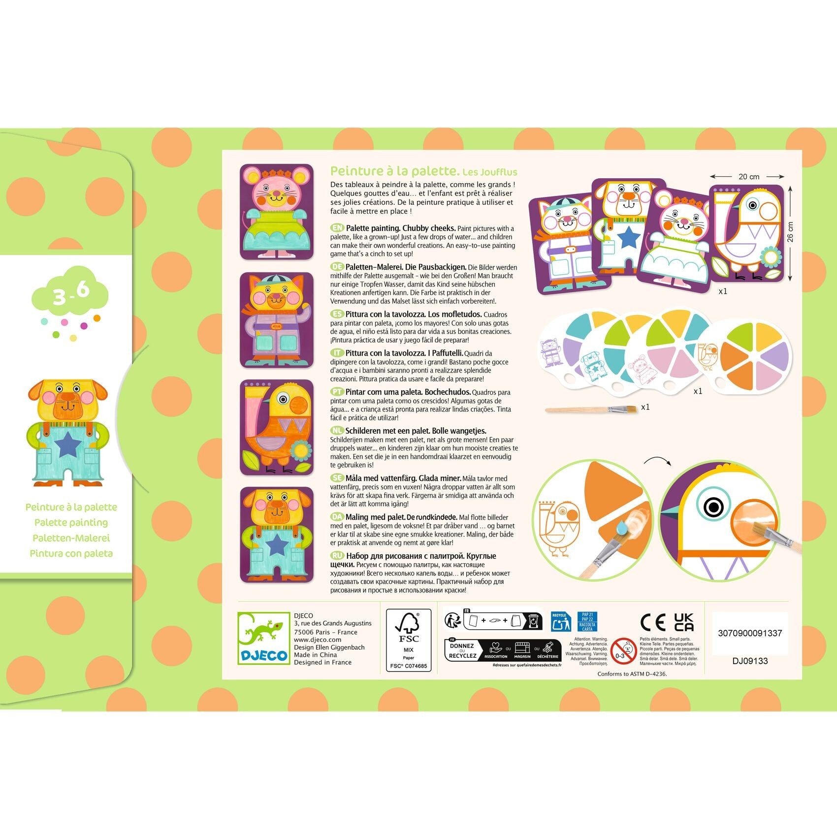 Djeco Colouring Set - Palette Painting - Chubby Cheeks