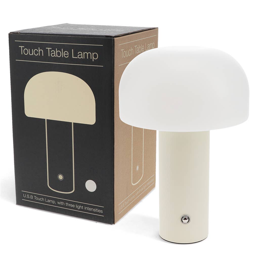 USB Rechargeable Mushroom Touch Lamp - Grey