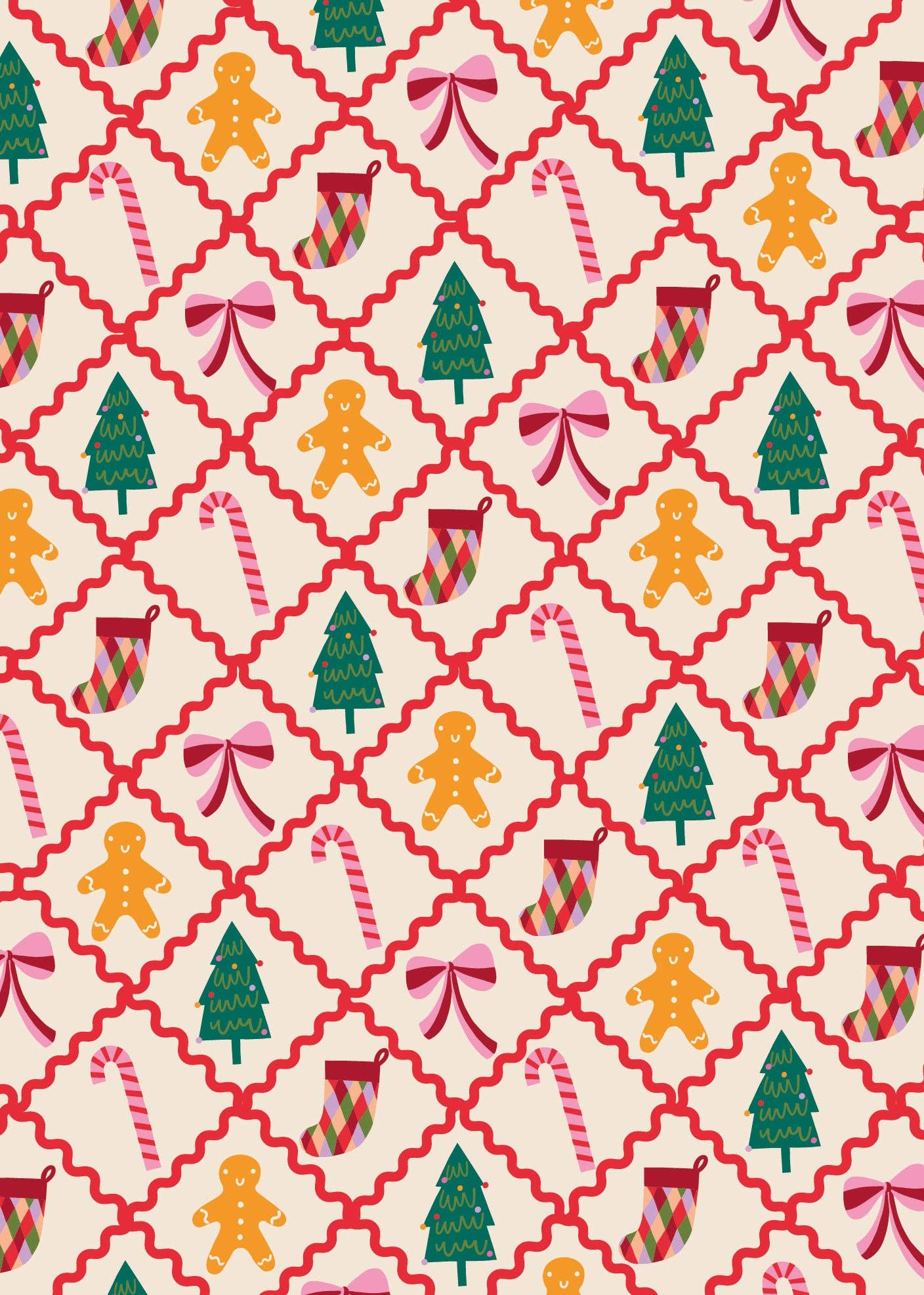 Christmas Trellis Wrapping Paper