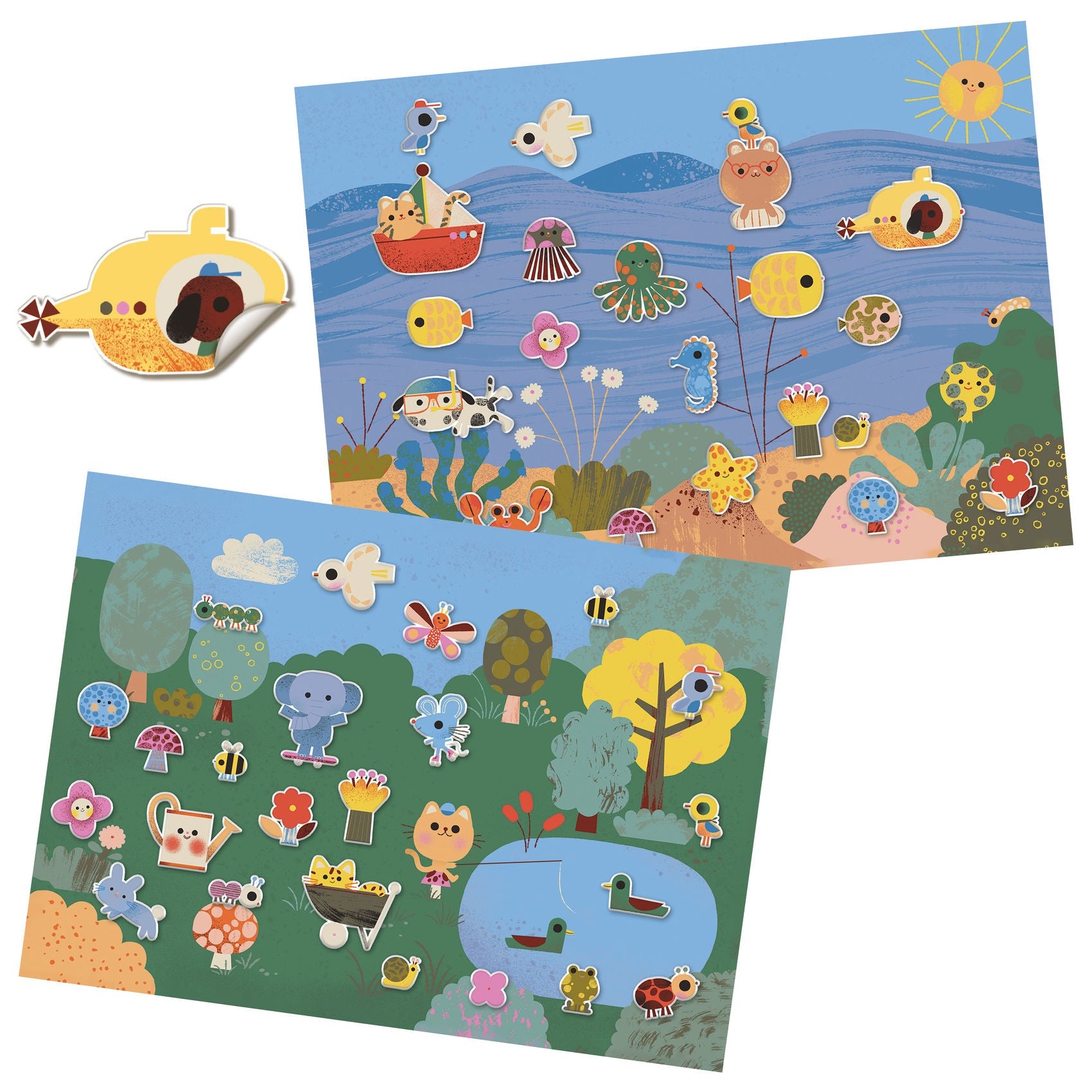 Djeco Repositionable Stickers Board - Summertime