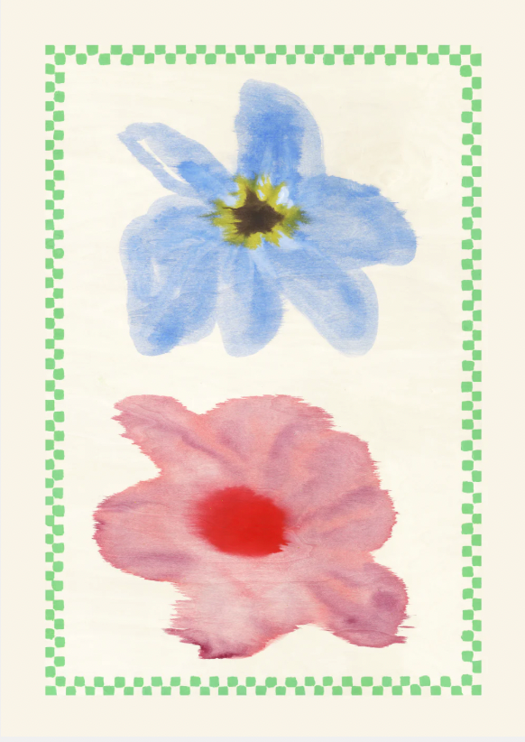 Paper collective - Flowers with checks 30x40