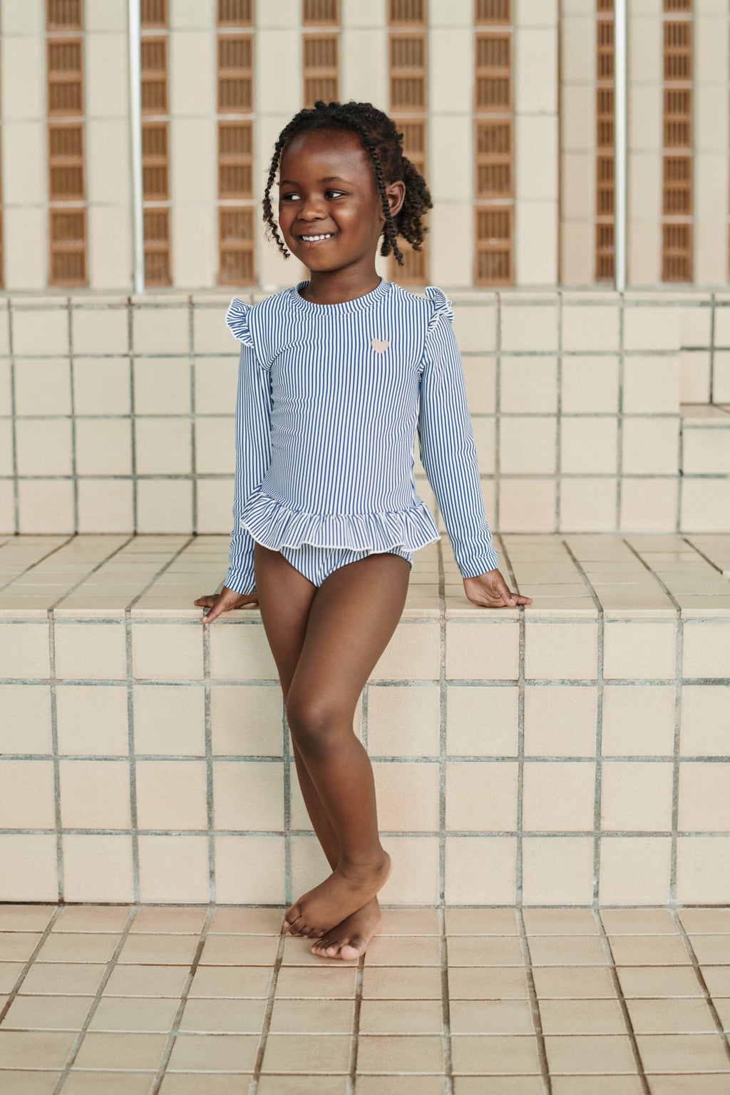 Liewood Sille Seersucker Swimsuit - Riverside / Creme de la creme