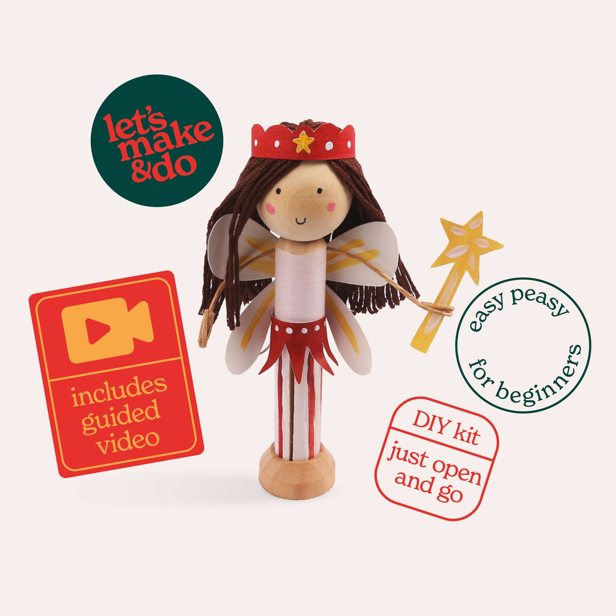 Make Your Own Christmas Fairy Craft Kit - Wooden Gift Set