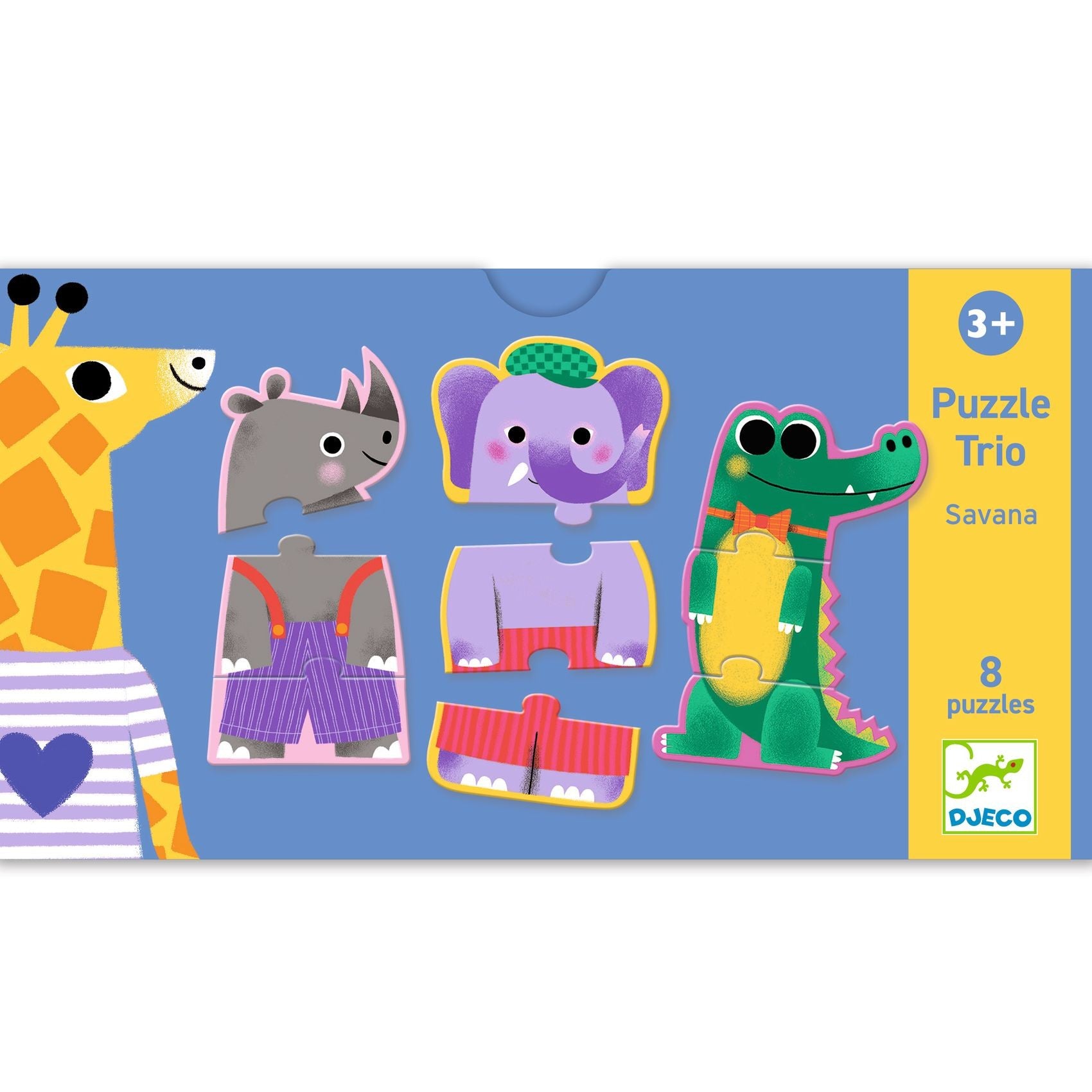Djeco 8 Trio Puzzles - Savana