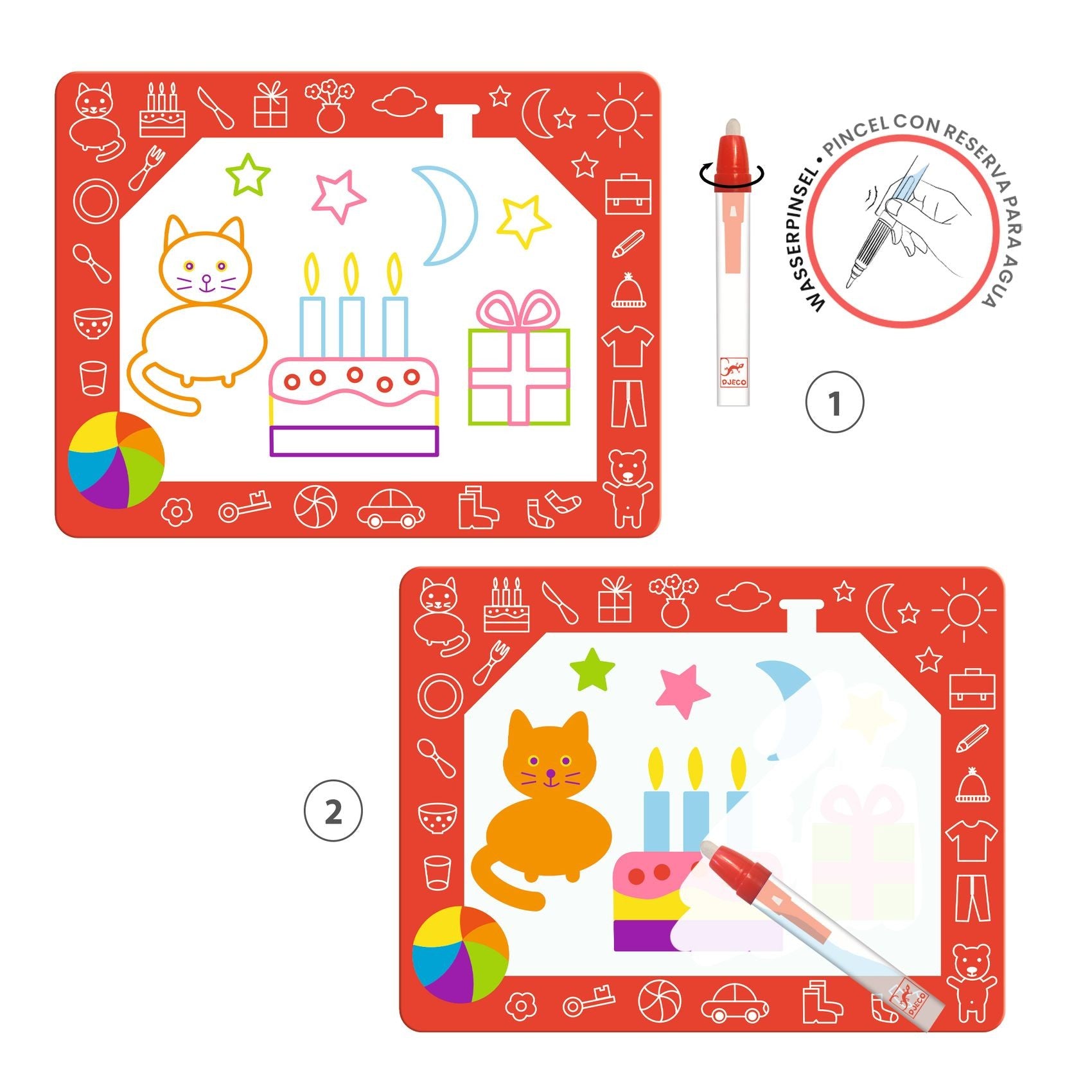 Djeco Magic Water Colouring Boards - Magic Scribbles