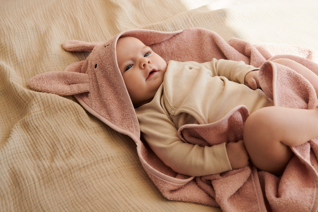 Liewood Albert Hooded Towel - Rabbit Rose