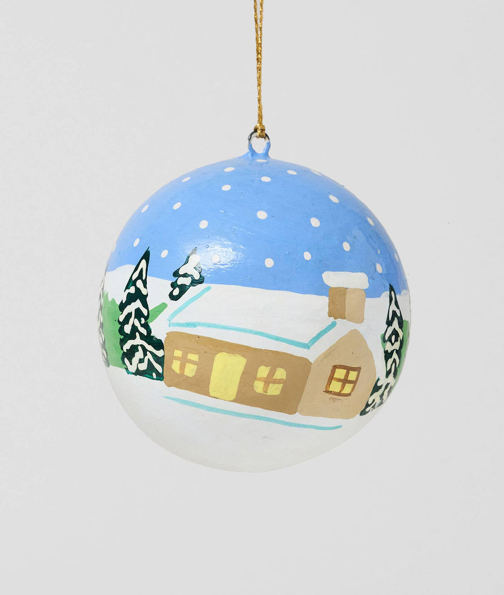 Winter Landscape Papier-mâché bauble