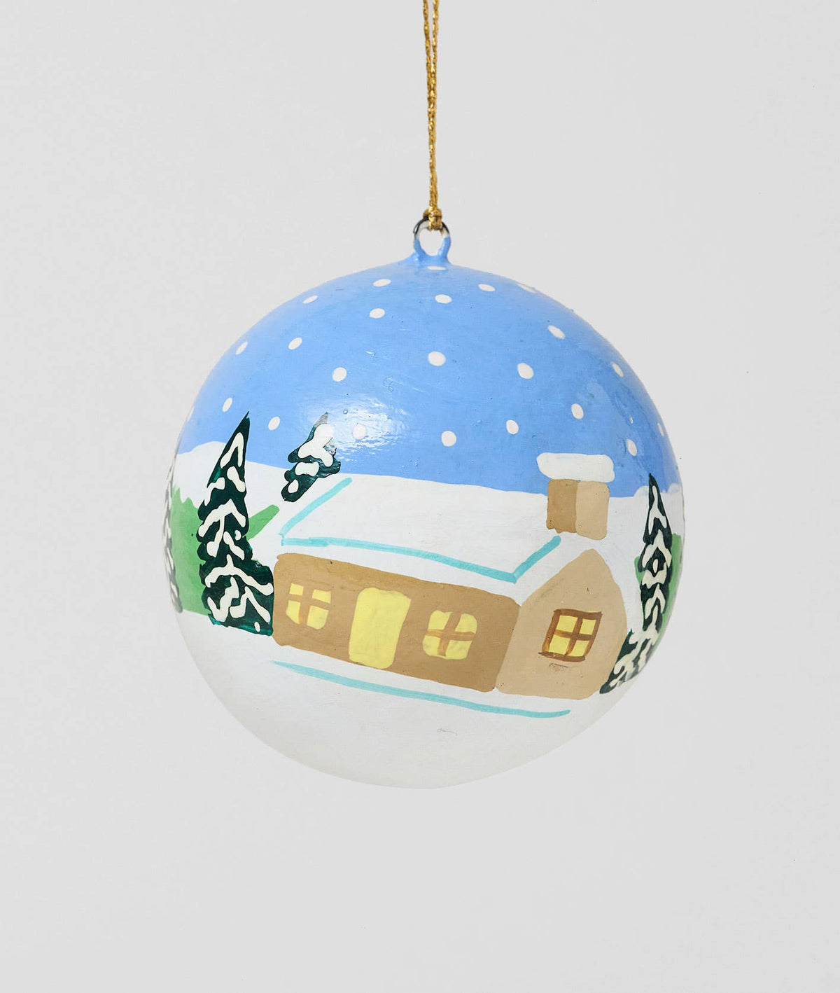 Winter Landscape Papier-mâché bauble