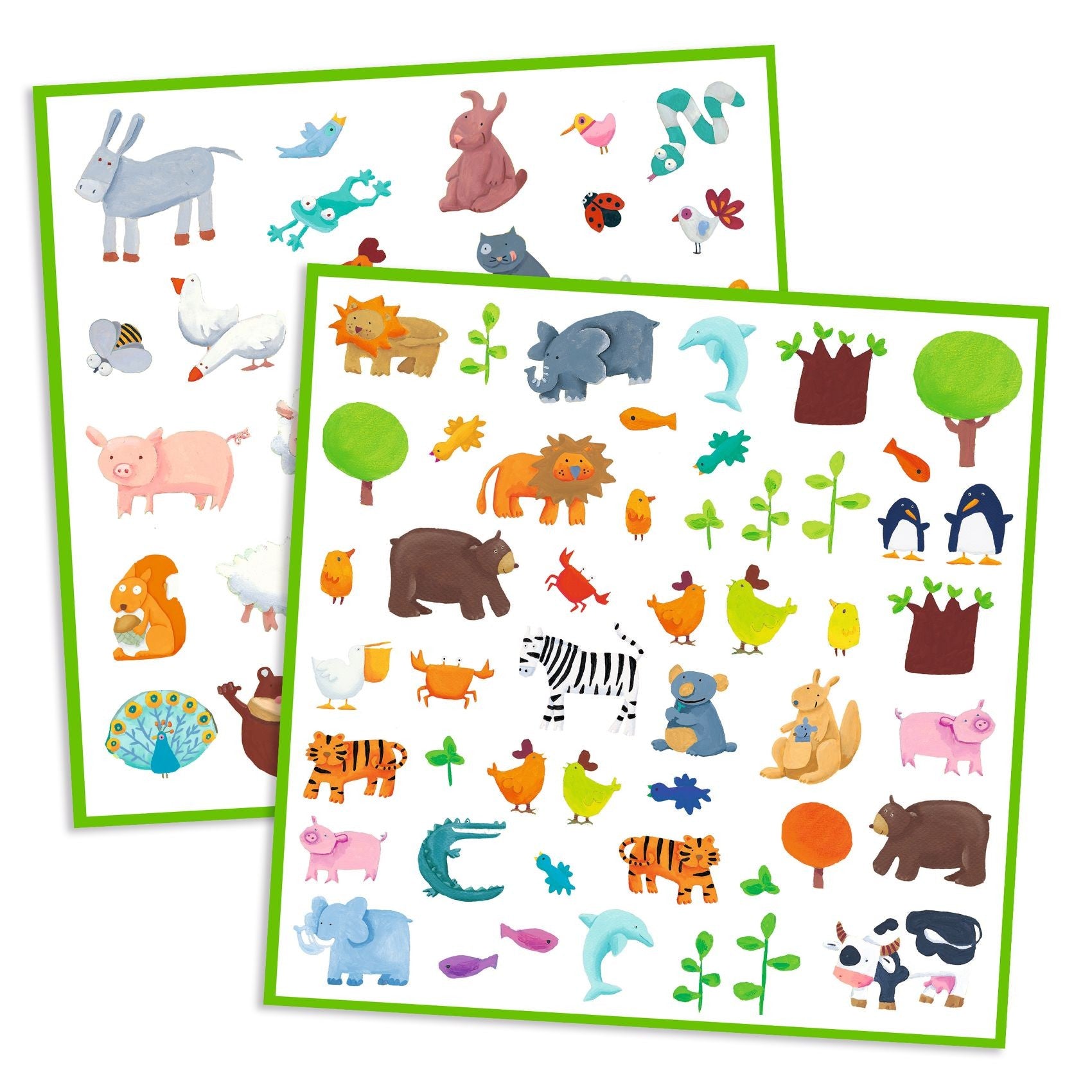 Djeco 160 Stickers On Sheets - Animals