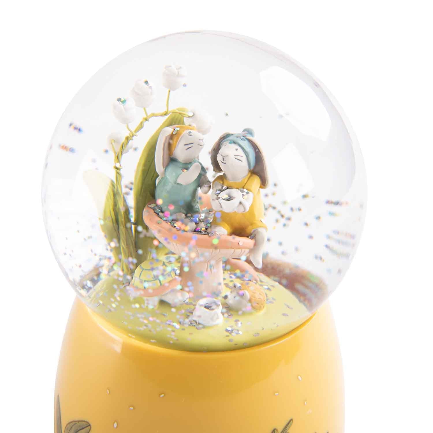 Moulin Roty Musical snow globe - Trois Petits Lapins