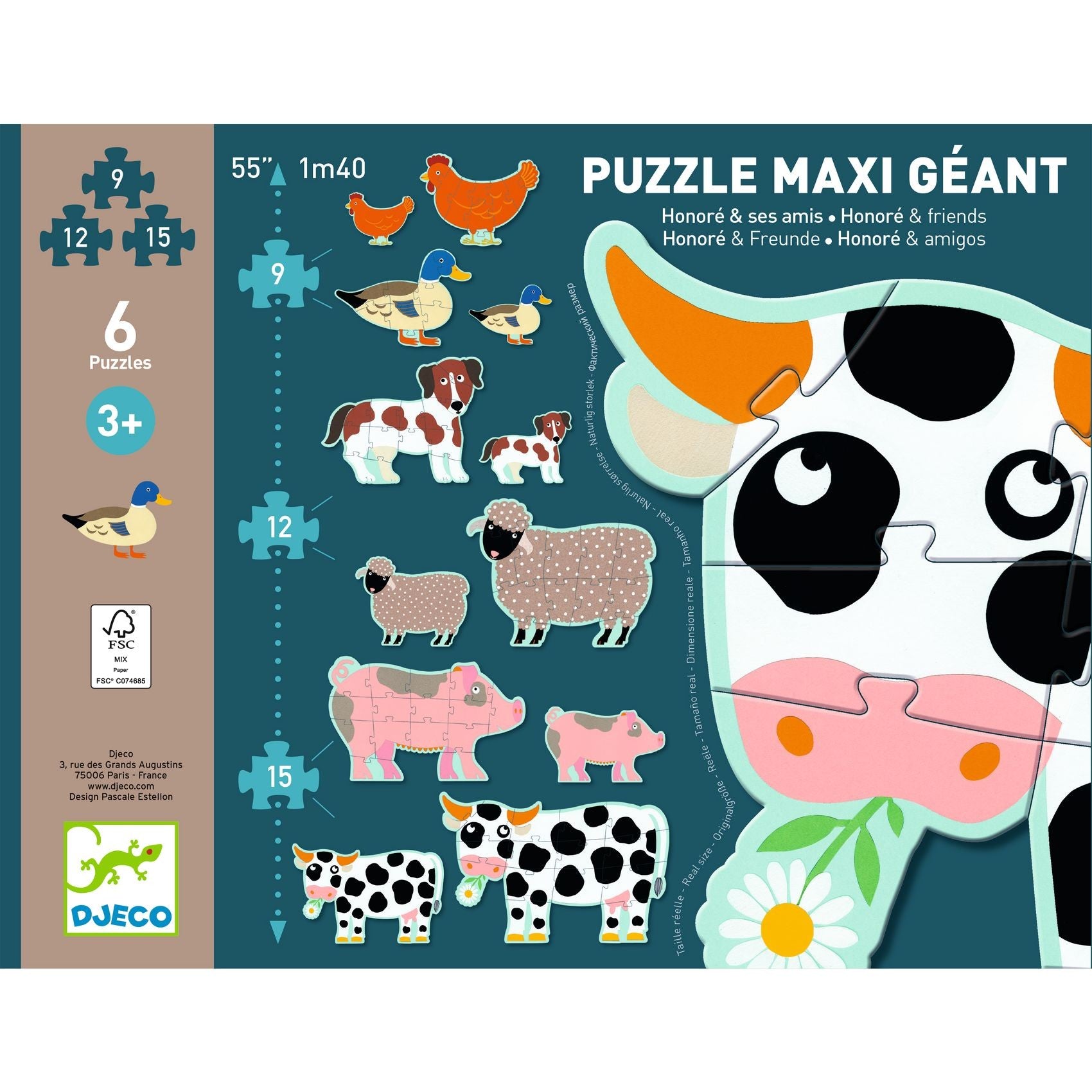 Djeco Puzzles - Giant Honore and friends