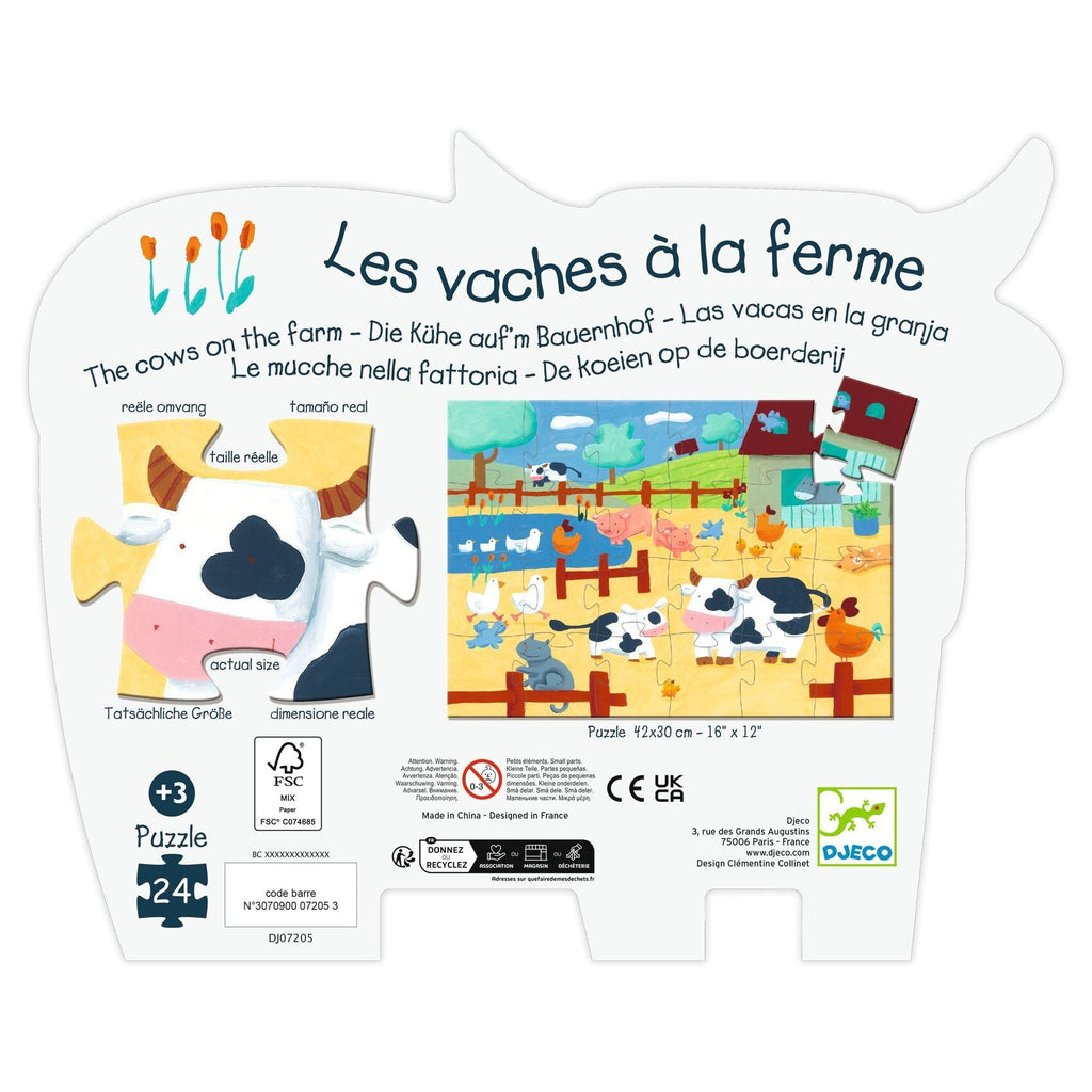 Djeco The Cows on the Farm Silhouette Puzzle 24 pcs