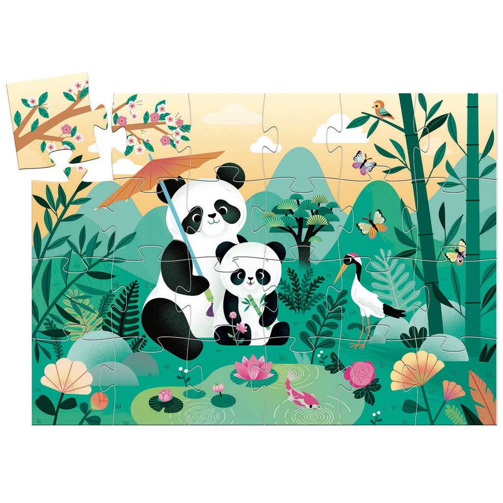 Djeco Silhouette 24 Piece Puzzle - Leo The Panda
