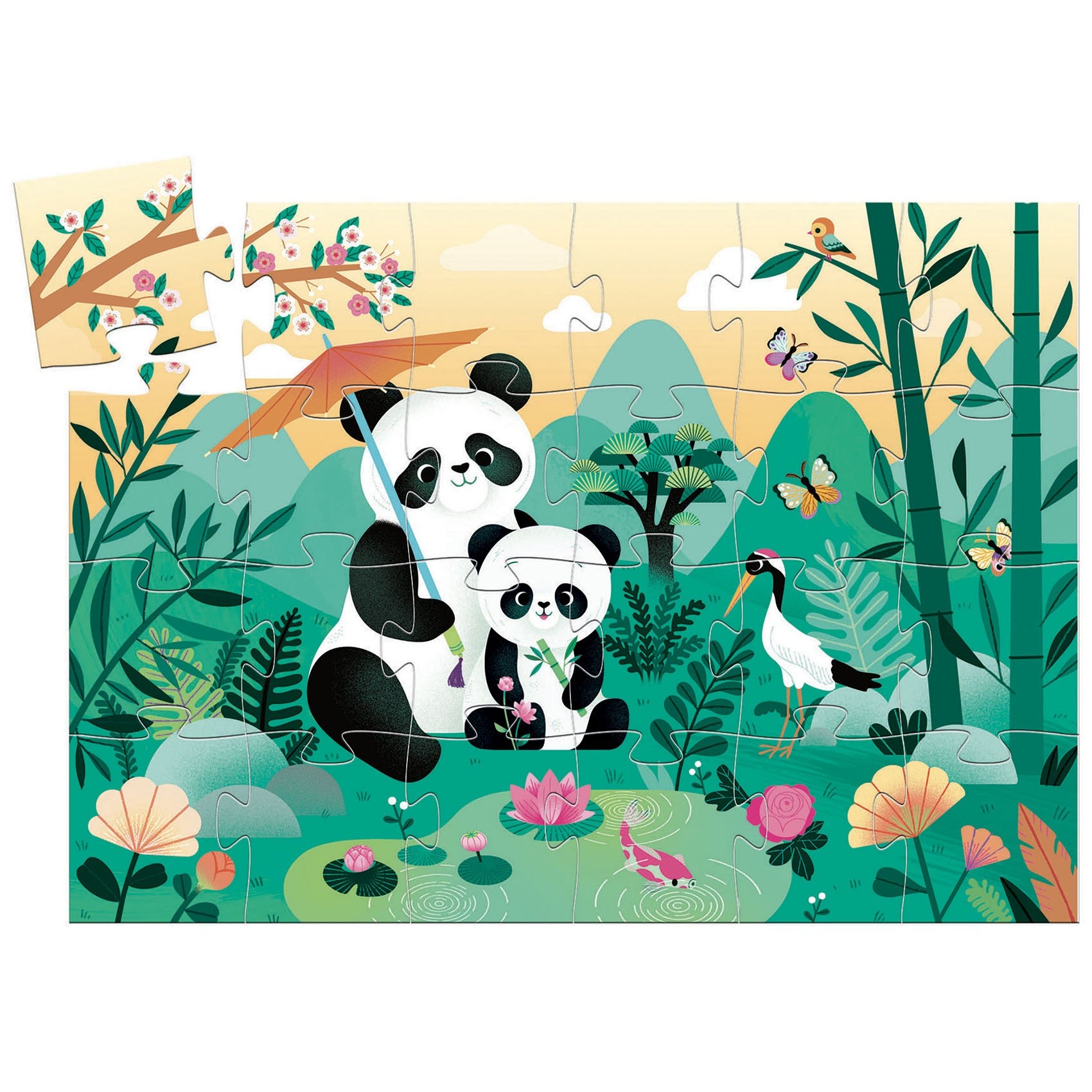Djeco Silhouette 24 Piece Puzzle - Leo The Panda