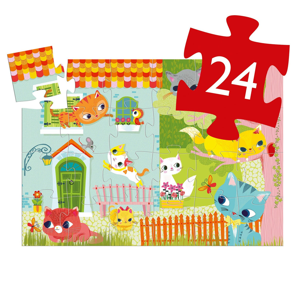 Djeco Silhouette 24 Piece Puzzle - Pachat and His Friends