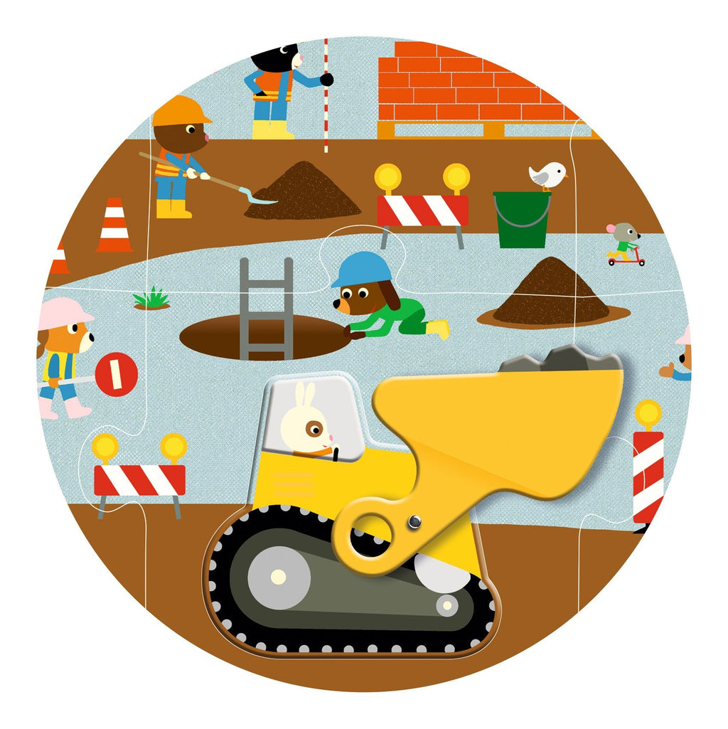 Djeco Giant 12 Piece Puzzle - Construction Site
