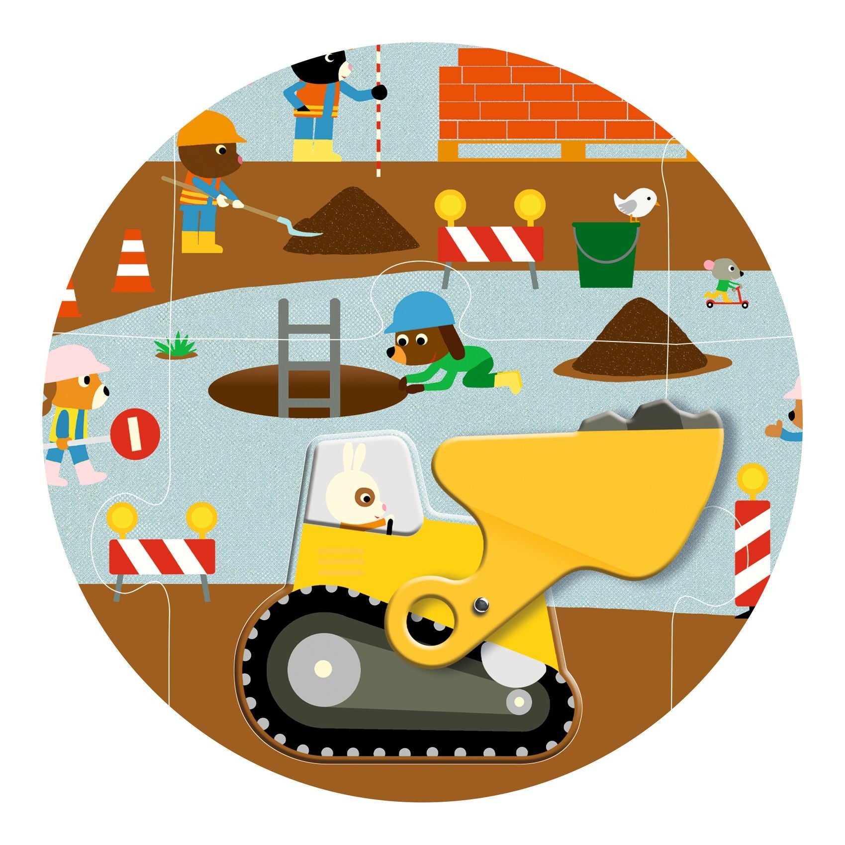 Djeco Giant 12 Piece Puzzle - Construction Site