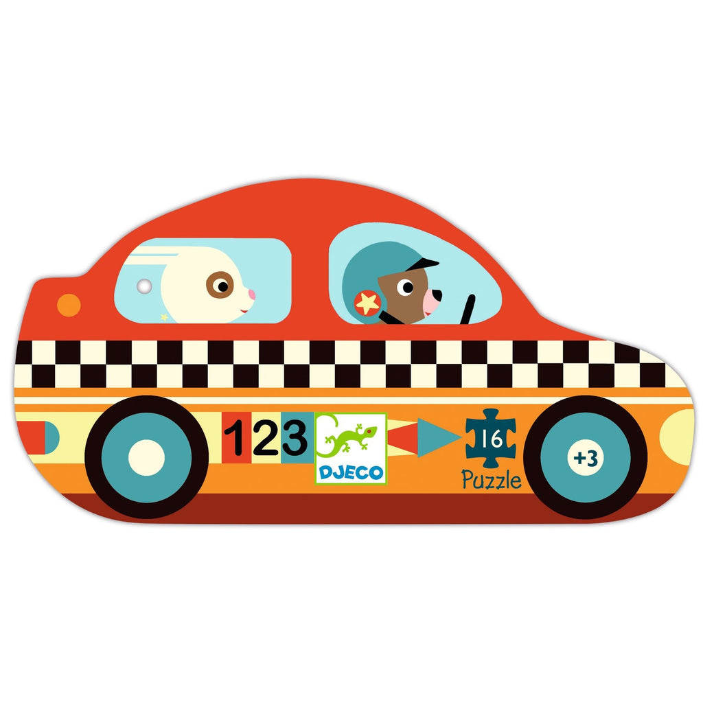 Djeco Silhouette 16 Piece Puzzle - Racing Car