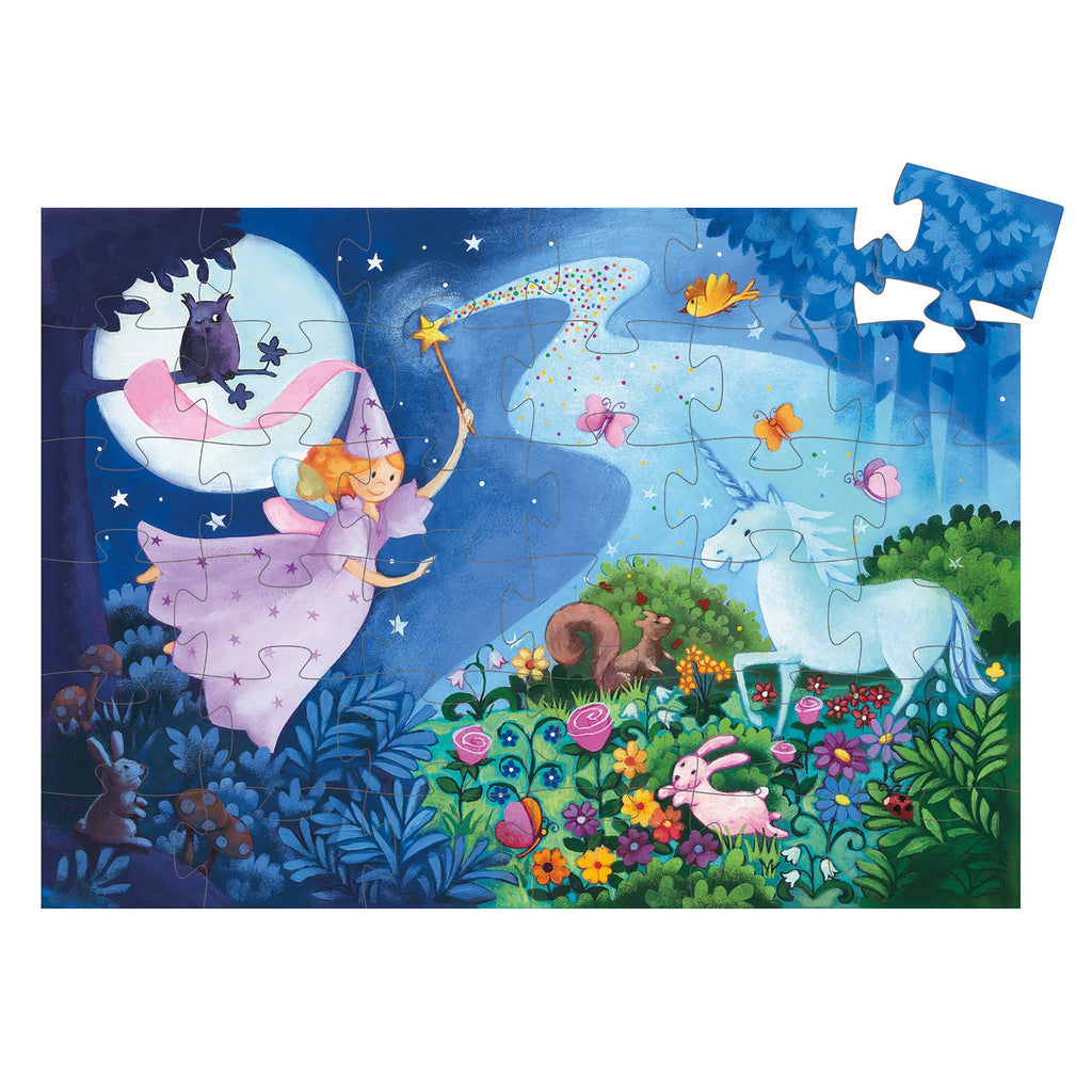 Djeco Silhouette 36 Pieces Puzzle - The Fairy and The Unicorn