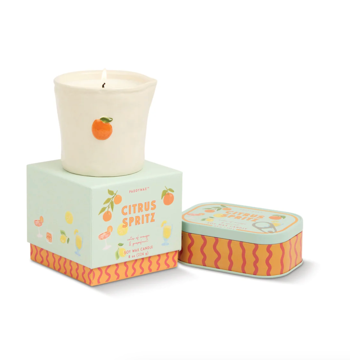 Paddywax Embossed Ceramic Candle - Citrus Spritz