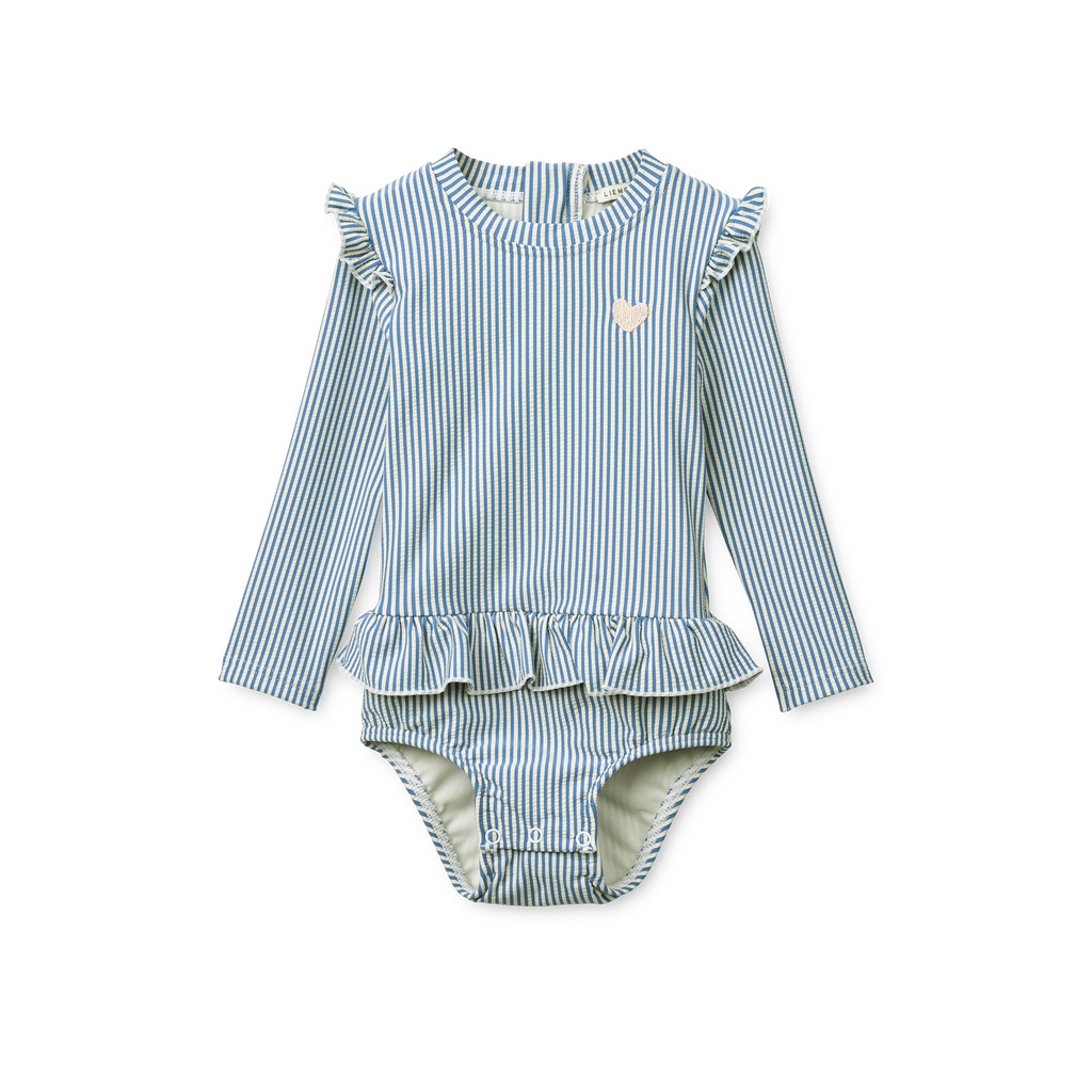 Liewood Sille Seersucker Swimsuit - Riverside / Creme de la creme
