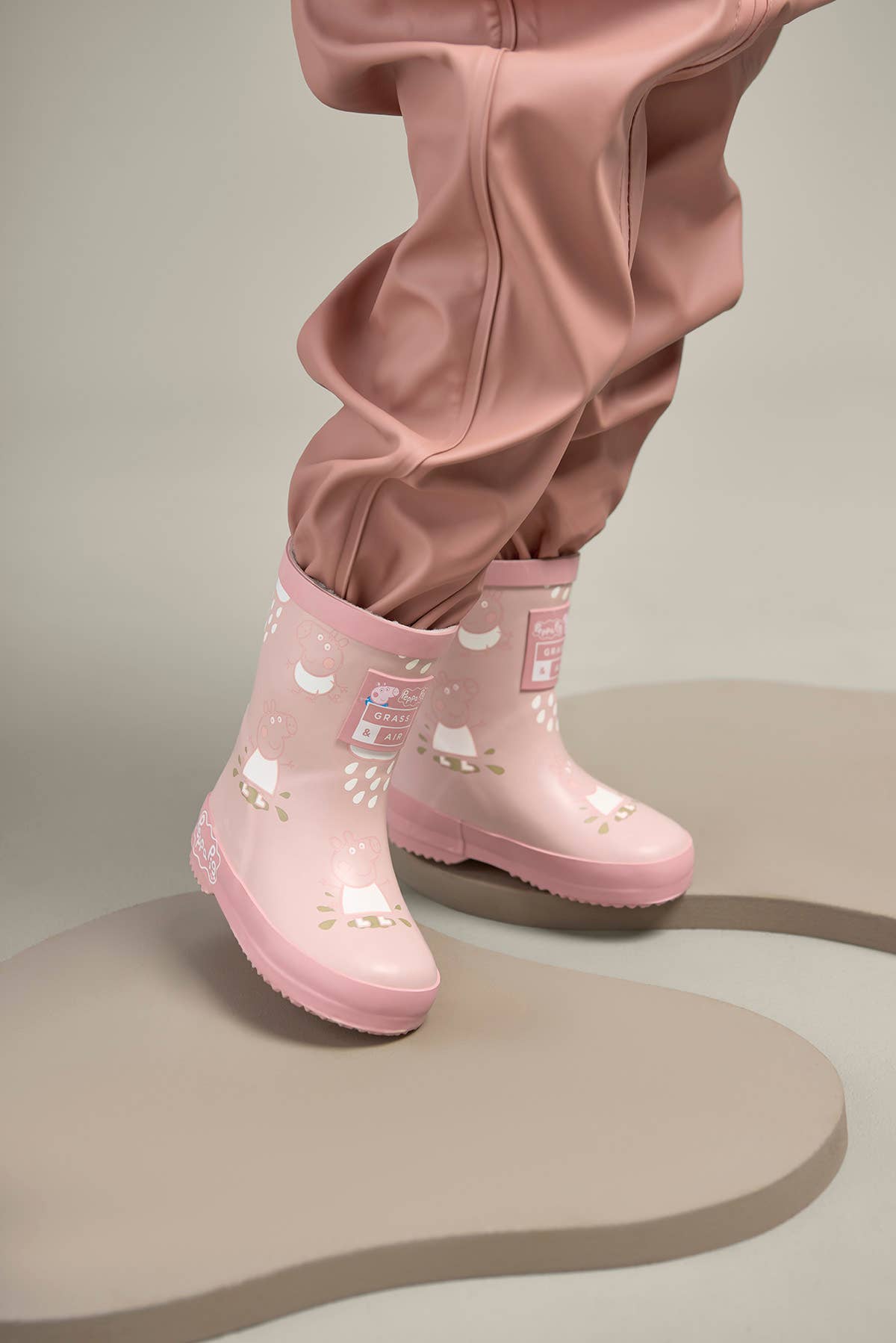 Grass & Air Peppa Pig Pink Colour-Changing Kids Wellies