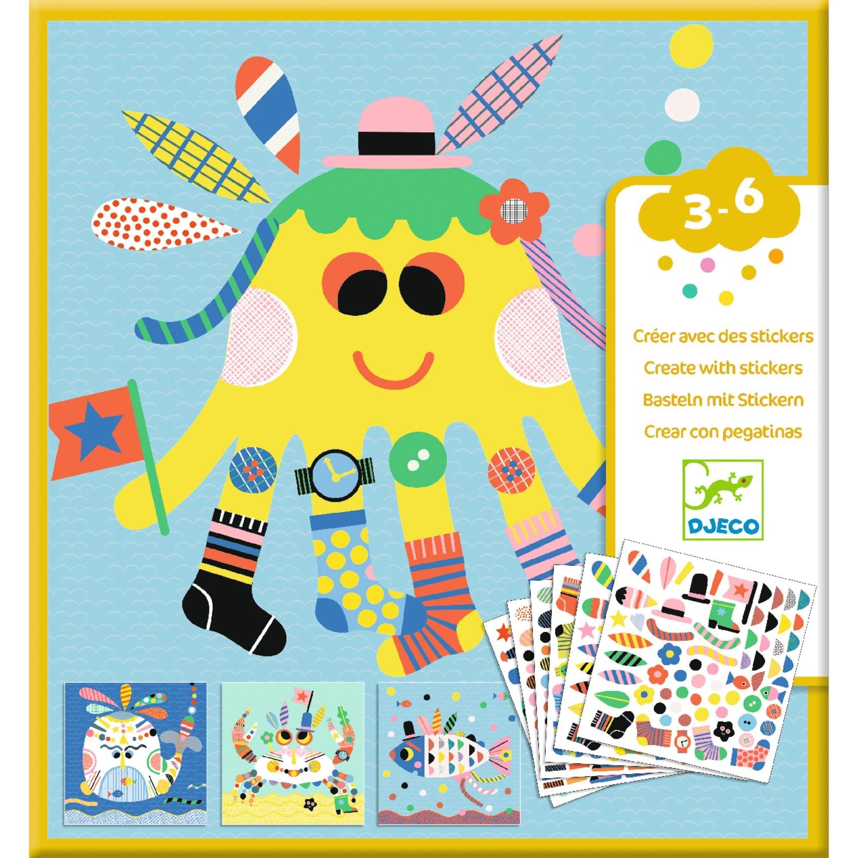 Djeco Stickers Craft Set - Sea Creatures
