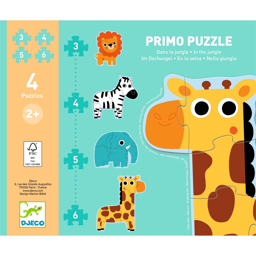 Djeco 4 Progressive Puzzles - In The Jungle
